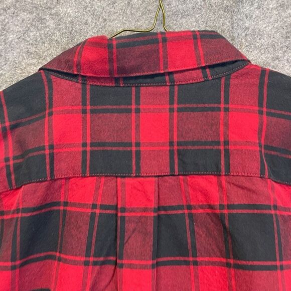 GOODTHREADS Button Down Shirt Men's XL Black Red Buffalo Plaid Oxford Standard - Picture 11 of 16
